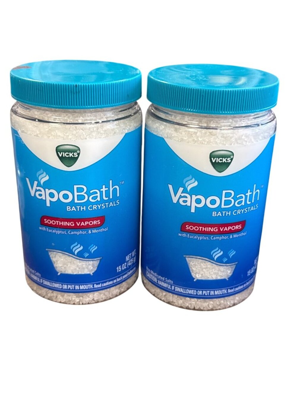 Vicks Vapobath Bath Crystals Soothing Vapors Eucalyptus Camphor Menthol 15oz Eac